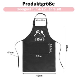 Heyu-Lotus Children's Apron, Cooking Apron, Children Waterproof Cooking Apron, 4 to 12 Years, Children's Apron with Pocket, Children's Baking Set - Hier kocht der Chef
