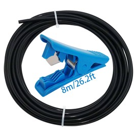 Teflonschlauch, CESFONJER Schwarzes Extruder-Führungsrohr (8 m, 2 mm Innendurchmesser x 4 mm Außendurchmesser) + blauer PTFE-Schlauchschneider für Creality Ender 3/Pro 1,75 Filament 3D-Drucker