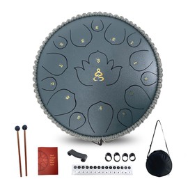 ModouString Rain Drum for Outside,Steel Tongue Drum 12 Inches 15 Notes with Mallets & Storage Bag,Meditation Rain Chime for Adults,Friends