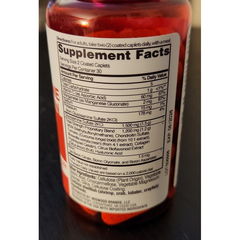 Family Wellness Glucosaminw Chondroitin With MSM And Tumeric 60 caplets