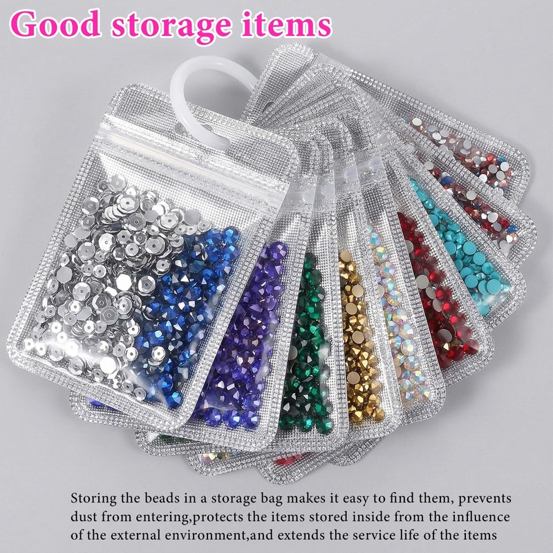 Elegaperma 100pcs Diamond Art Bags for Beads, 4.33 x 2.7