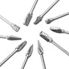 WANGCL 10 Pcs Rotary Burr Set Tungsten Carbide Carving Tool
