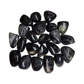 Black Tourmaline with Mica, Tumbled and Polished Stone, 1pc 24-40mm Natural Healing Crystal from Brazil