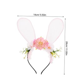 VICASKY Easter Bunny Headband for Girls and Women Floral Hair Accessory with Charming Ears for Cosplay Parties and Photoshoots Lightweight and Comfortable Design