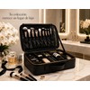 Organizador de Maquillaje Large con Divisores Ajustables, Compartimento para Brochas,