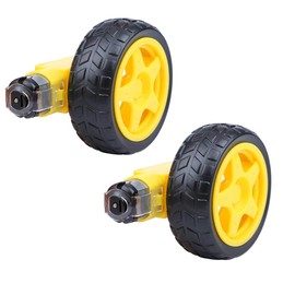 HiLetgo® Set of 2 Smart Car Robot Plastic Tire Wheels DC 3-6V Gear Motor and Robot 65*27MM