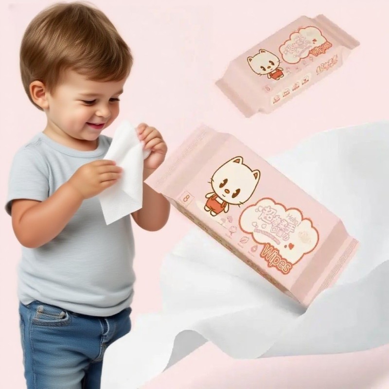 Impossibly Compact Travel Cleaning Wipes - Skin-Friendly Wet Wipes, Hypoallergenic