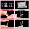 AIMEILI Pack of 432 Fake Nails Transparent 12 Sizes Artificial