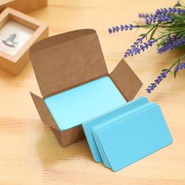 VANRA 300 Pieces Small Blank Index Cards 9 x 5 cm Note Cards Study Flash Cards, Word Message Gift DIY Cards Kraft Paper Tags (Blue, 300/Pack)