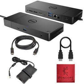 Dell WD19TB Thunderbolt Dock - 1 Year Warranty - Dell Docking Station Dual Monitor USB C with 180W, HDMI & DisplayPort Cable - Docking Station for Laptop & Computer (Renewed)