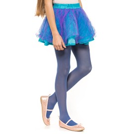 OVISSA Ballet Tights Girls School Tights For Kids Girls Strong Footed Soft Girls Ballet Tights School Uniform Dancing Sport 50 DEN With Microfibre 3-4 Years, Denim