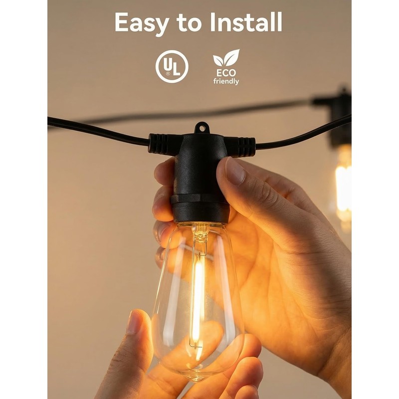 ST38 E12 LED Replacement Bulbs for Outdoor String Lights, 25