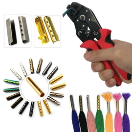 Hand Aglet Crimping Pliers, Metal Shoelace Aglets Crimper Tools for Attach Metal Sheath Aglets to the End of Laces Hoodie Shoelaces Tips DIY Installation 3.5, 4, 5 mm