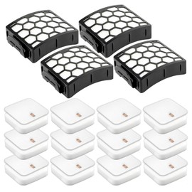 (16 Pack) 4 Hepa Filters + 12 Foam Filters Compatible With Shark LA502, LA322, LA702, LA502, LA301, LA300, LA455, LA702 Rotator Lift-Away ADV DuoClean PowerFins Upright Vacuum Replacement Filter