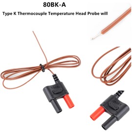80BK-A Type K Thermocouple, Temperature Head Probe, Clamp, Multimeter Replacement for fluke thermocouple F17B+, F116C, F87-V, F28LL, F179, F287, F289, F189, and More!