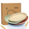 Lchkrep Unbreakable Wheat Straw Plates 9 Inch, Reusable Lightweight Deep