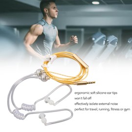 Zunate Universal Anti-Radiation Headphones, LC049 Binaural In-Ear Air Channel Headphones, Air Tube Headphones with 3.5 mm Jack, Stereo In-Ear Earbud Headset for Smartphones Desktop Laptop Tablet