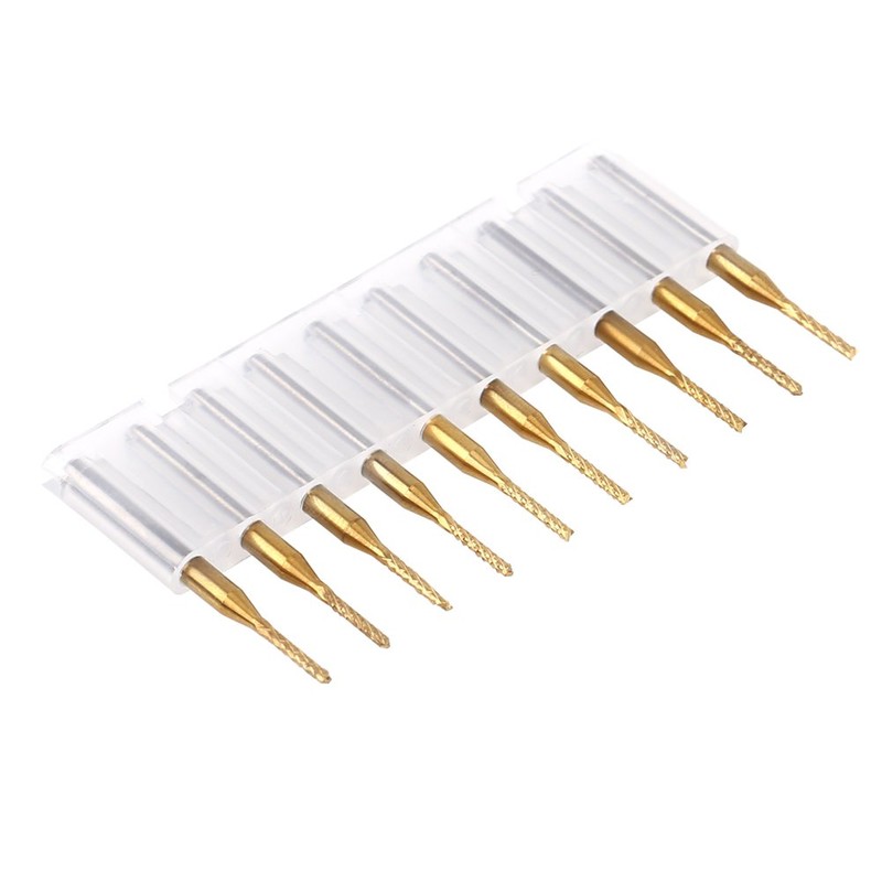 10 Pieces 1.5 mm Titanium Coated Cutting End Mill Carbide