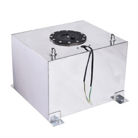 ‎Parts-Diyer 8 Gallon Fuel Cell Aluminum Fuel Gas Tank Polished Racing Street Drift Strip Fuel Tank with Level Sender 30L Silver