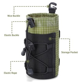 Outdoor multifunctional water bottle holder,portable shoulder strap bottle carrier,backpack accessories for hiking hunting and walking travelling 2 pairs forest green