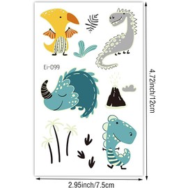 24 Hojas de Tatuajes Temporales de Dinosaurios que Brillan en la Oscuridad para Fiestas de Cumpleaños - Decoración y Favores para Niños y Niñas, Tatuajes Fluorescentes Impermeables, Ideales para Fiestas Infantiles y Eventos Juveniles