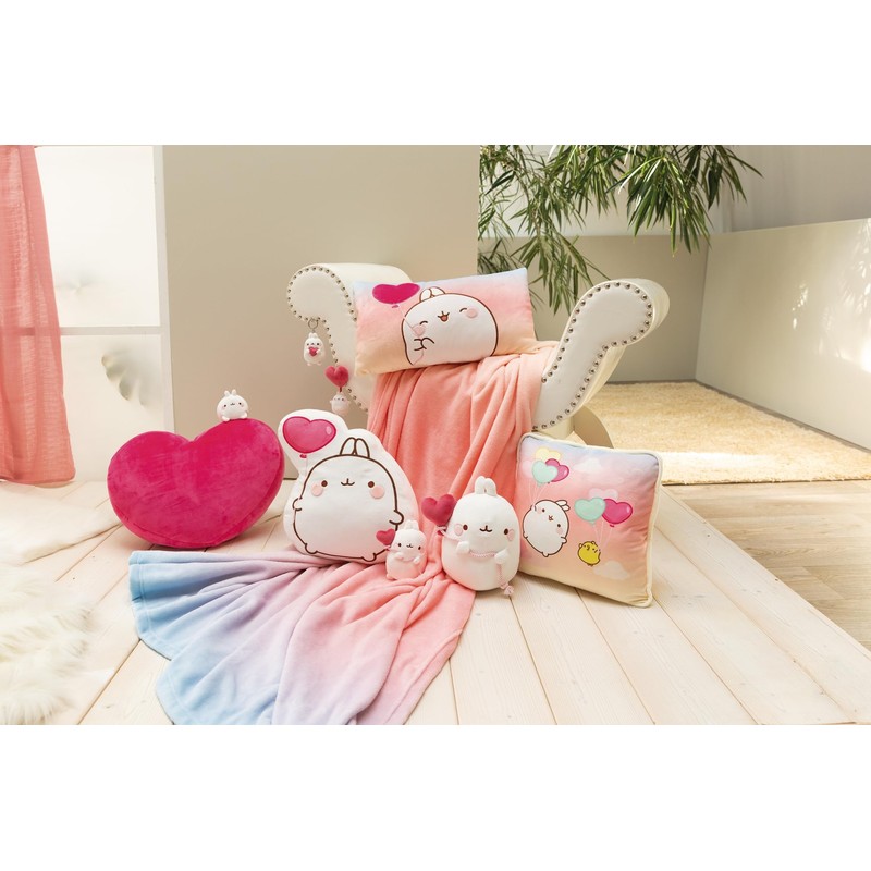 MOLANG Key Ring with Heart 8 cm White Plush Companion