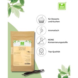 Vanilla Beans from the Green Essence - Bourbon Vanilla Beans from Madagascar - Aromatic without Additives - Vegan - Vanilla Sticks for Baking (Pack of 10)