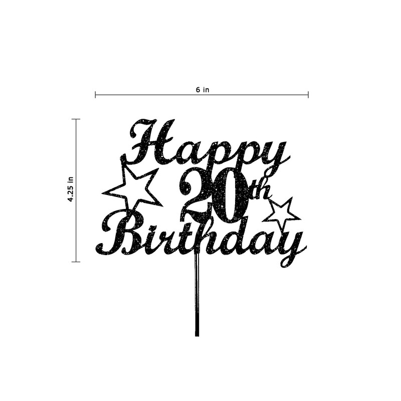 Decoración para tartas de cumpleaños para 20 cumpleaños, ideal para