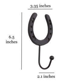 SELECTED GOODS HUB 2pcs Horseshoe Hanger Western Cowboy Hat and Coat Wall Hooks, Farmhouse Towel Holder, Vintage Iron Hook for Hanging