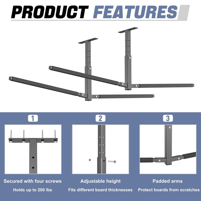 WALMANN Ceiling Kayak Storage Rack for Garage, Heavy-Duty Overhead Kayak