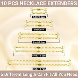 MKCYD Necklace Extender with Magnetic Clasps Chain Extenders for Necklaces,Gold and Silver Magnetic Necklace Clasps and Closures with Necklace Extenders Bracelet Extender Necklace Extension
