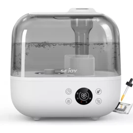 Sejoy JSQ-F50A1 Humidificadores Para Dormitorio, Habitación Grande De 5L Niebla Cálida Y Fría Para Familias Plantas Con Sensor De Humedad Integrado Aceite Esencial 110V