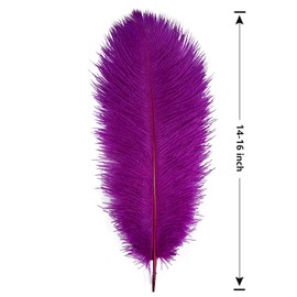 THARAHT 12pcs Purple Ostrich Feathers Natural Bulk 14-16Inch 35cm-40cm for Wedding Party Centerpieces Easter Gatsby and Home Decorate Ostrich Feather