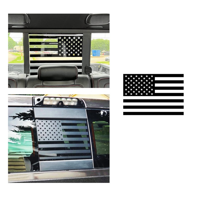 CONGCONG for Dodge RAM Rear Middle Window American Flag Vinyl