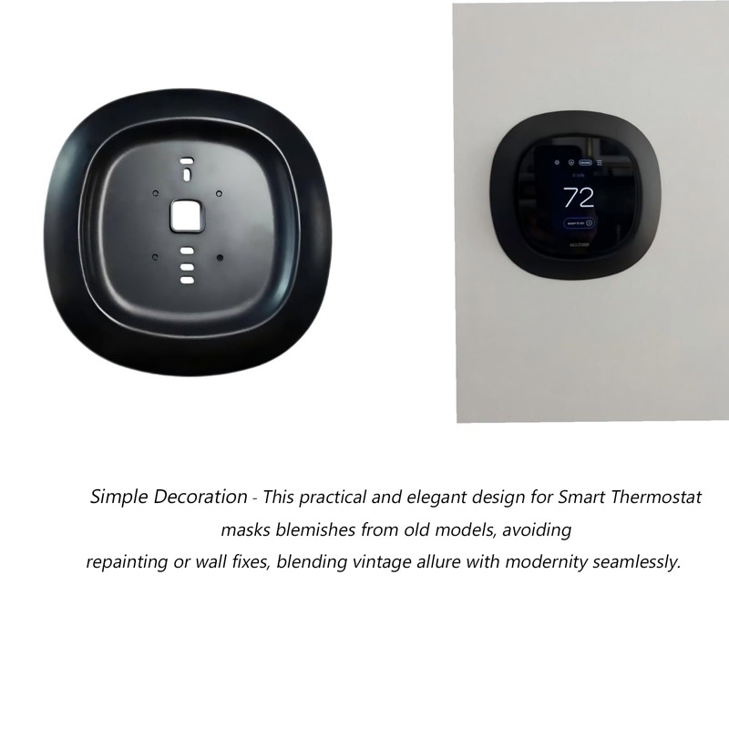 Thermostat Decorative Wall Plate Bracket Black for New 2022 Ecobee