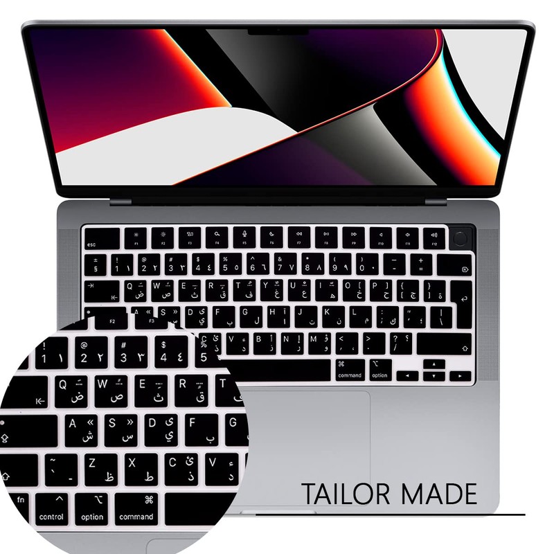 WYGCH Arabic Keyboard Cover Skin for MacBook 2024-2022 Air 13.6"