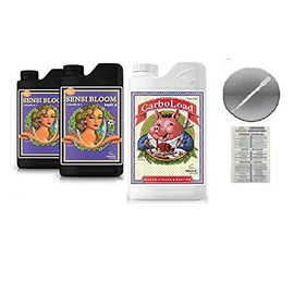 Advanced Nutrients Sensi Bloom A and B 4 Liter with Carboload 1 Liter Bundle with Conversion Chart and 3mL Pipette