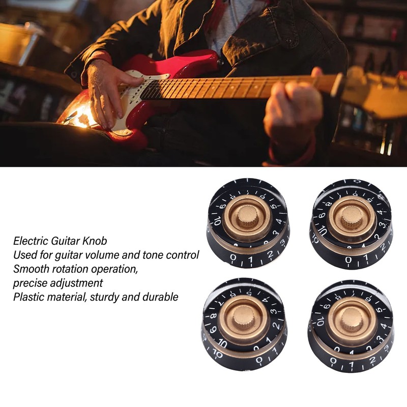 4PCS Electric Guitar Bass Knobs Potentiometer Knob Caps for Volume