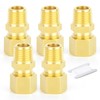 GASHER 5PCS Brass Compression Tube Pipe Fitting Connector, Straight Coupling