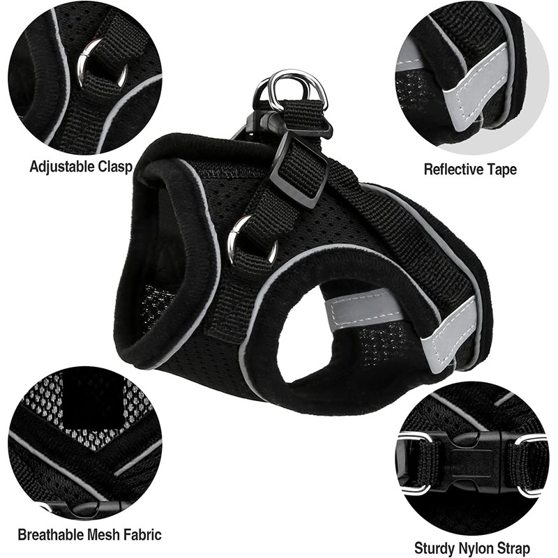 Adjustable Cat Harness, Escape Proof, Adjustable Cat Harness with Lead,