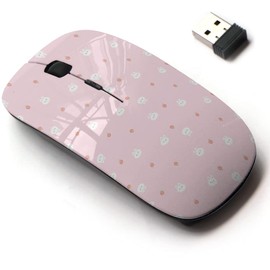 2.4G Wireless Mouse with Cute Pattern Design for All Laptops and Desktops with Nano Receiver - Cartoon Bunny face