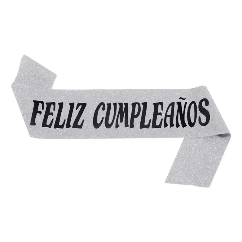 Feliz Cumpleaños Tiara Y Faja Diademas Fiesta Cumpleaño Plata +