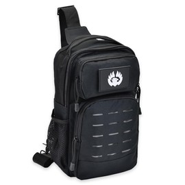 TORCH Sling Bag Single Shoulder Crossbody Backpack Urban Outdoor Sports Military Style MOLLE Travel Pack for EDC Gear V2 Black