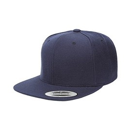 Yupoong 6-Panel Structured Flat Visor Classic Snapback, Navy, One Size