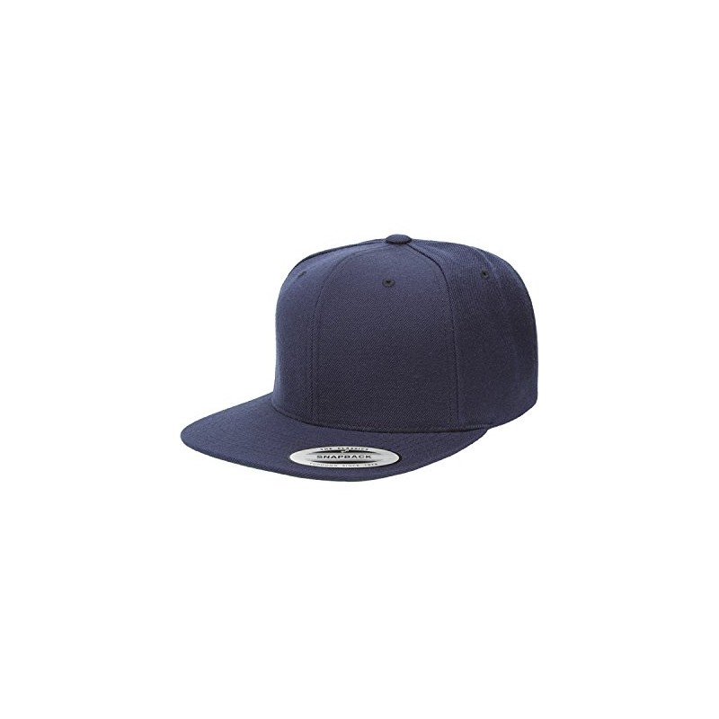 Yupoong 6-Panel Structured Flat Visor Classic Snapback, Navy, One Size