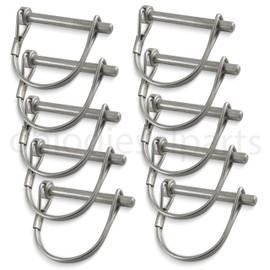 Stainless Steel PTO Round Shaft Locking Trailer Hitch Pin 1/4" x 1-3/4" (Pack of 10)