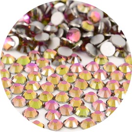 NCB Nancybeads 1500pcs Flatback Round Glass Nail Art Rhinestones Crystal for DIY Making Accessories Shoes, Clothes, Face Art, Bags, Manicure (Golden Rose, SS16 1500pcs)