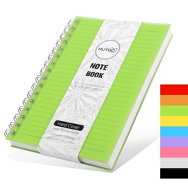 HIJYOO Notebook A5, 300 pages/150 sheets Wirebound Spiral Notebooks, A5 Lined Notepad PVC Waterproof Cover, Journal Notebook for Office School Home Business Writing & Note Taking, 14.5 x 21cm-Green