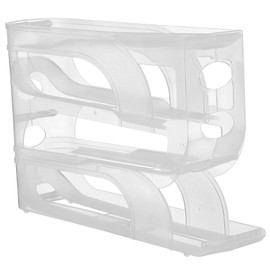 LABRIMP Egg Holder for Fridge Transparent Storage Organizer with Automatic Rolling Design Space Saving Egg Dispenser Sturdy Construction for Freshness Preservation Refrigerator Door