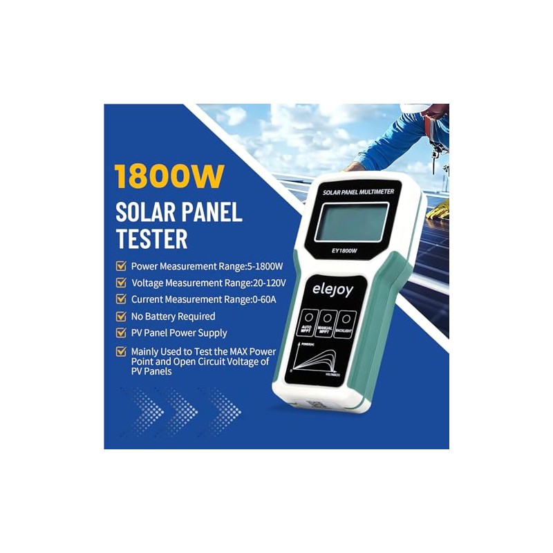1800W Probador de Panel Solar MPPT Multimetro Fotovoltaico y Medidor